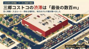三郷コストコの渋滞は最後の数百m。空く時間・入るルート・停める場所